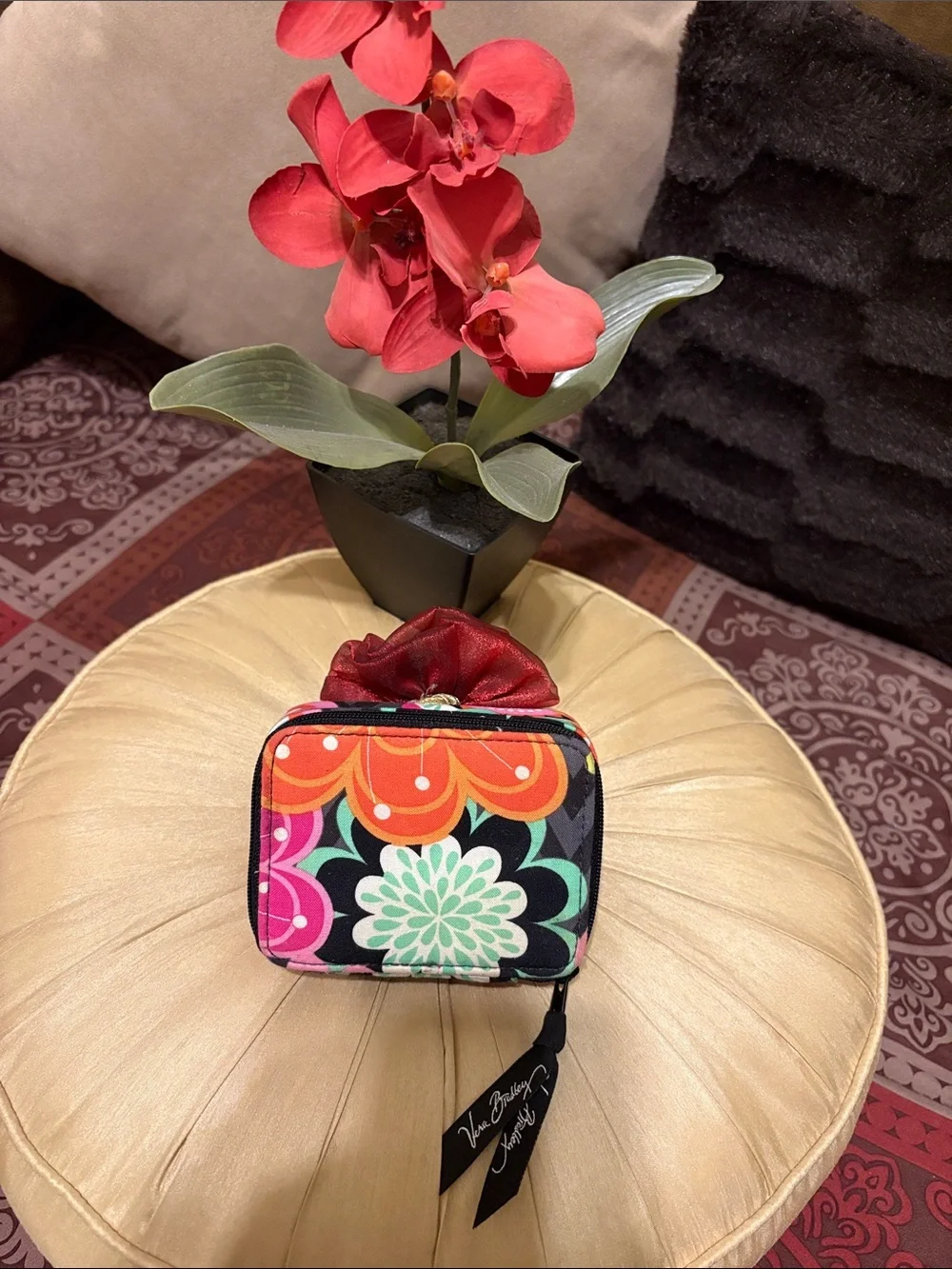 Vera Bradley Small Floral Zip travel pill case pouch/Wallet